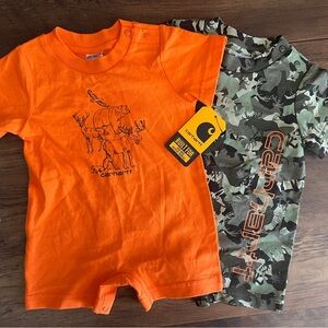 Carhartt Romper 3 month 2-Piece Set with Logo Detail NWT